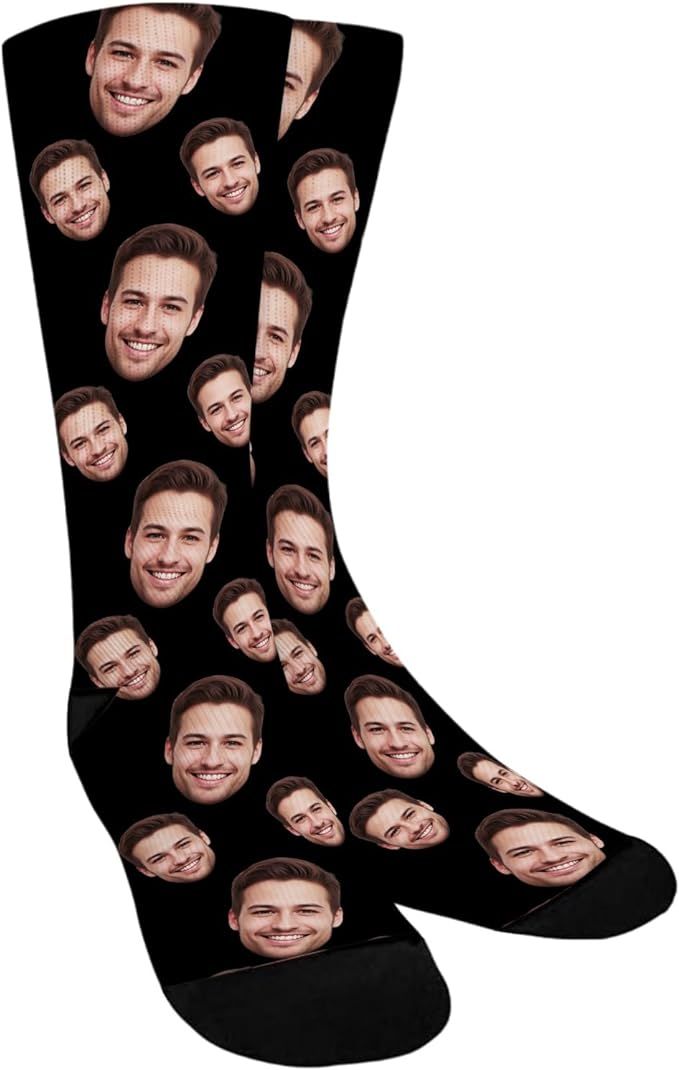 Custom Socks Personalized Funny Face on Socks Cute Customized Photo & Picture Unisex Crew Socks N... | Amazon (US)