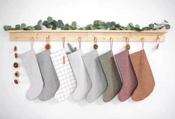 Linen Stocking / Minimalist Christmas Stocking / Scandanavian Stocking / Neutral Stocking | Etsy (US)