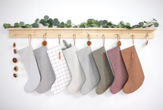 Linen Stocking / Minimalist Christmas Stocking / Scandanavian - Etsy | Etsy (US)
