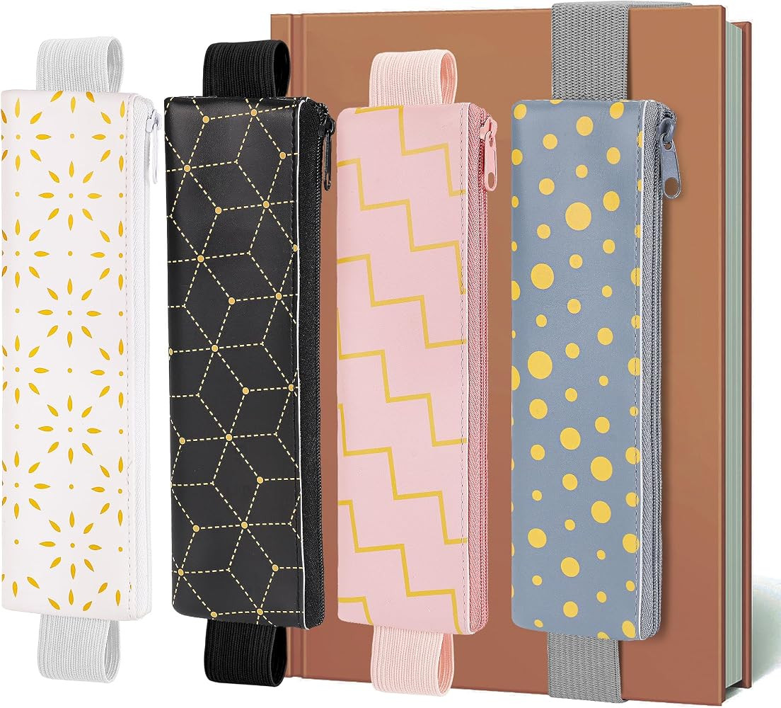 Elastic Pen Holder for Notebook, Bible Journaling, 4 Pack PU Leather Pen Holder with Adjustable B... | Amazon (US)