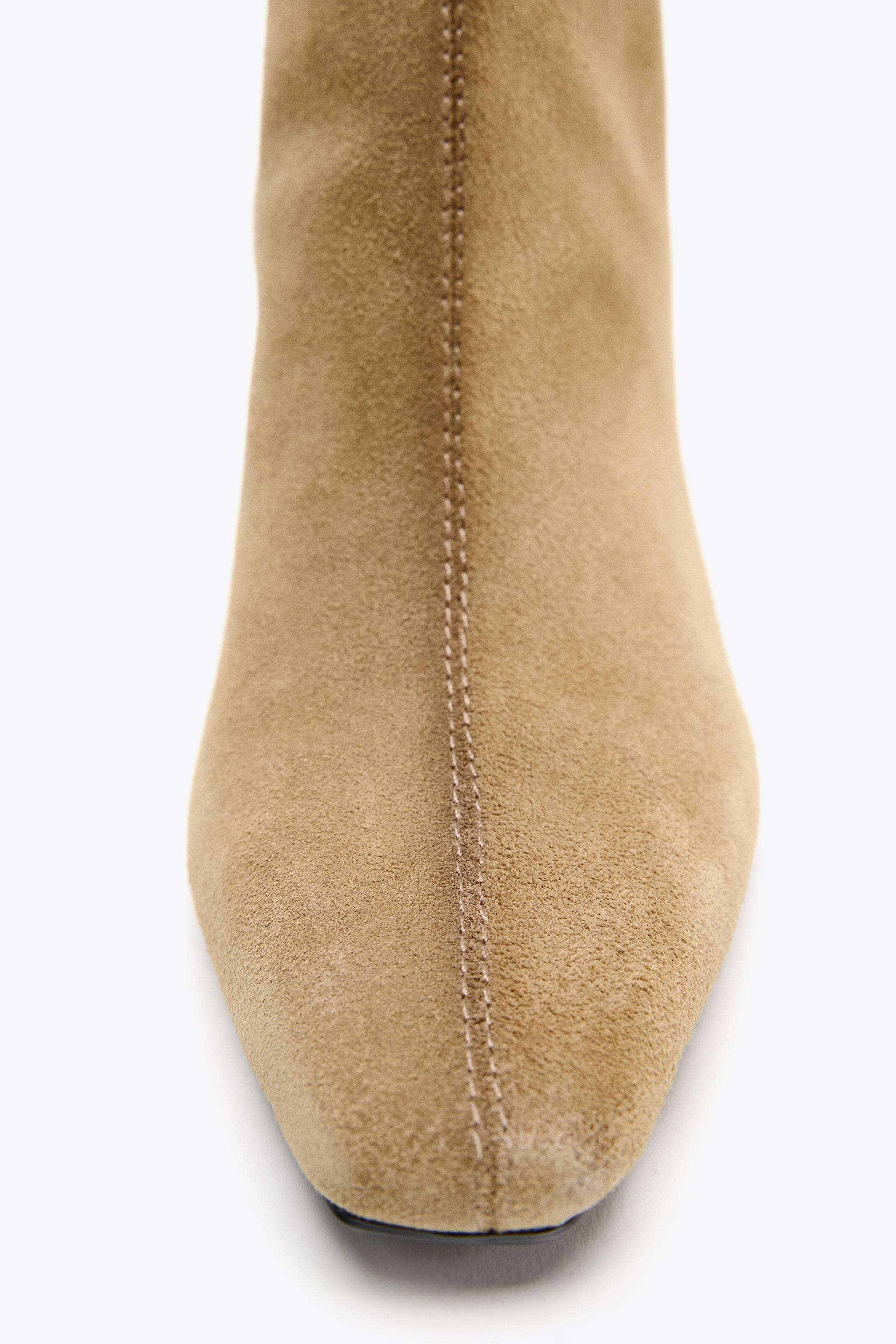 SPLIT SUEDE STILETTO HEEL ANKLE BOOTS | Zara UK