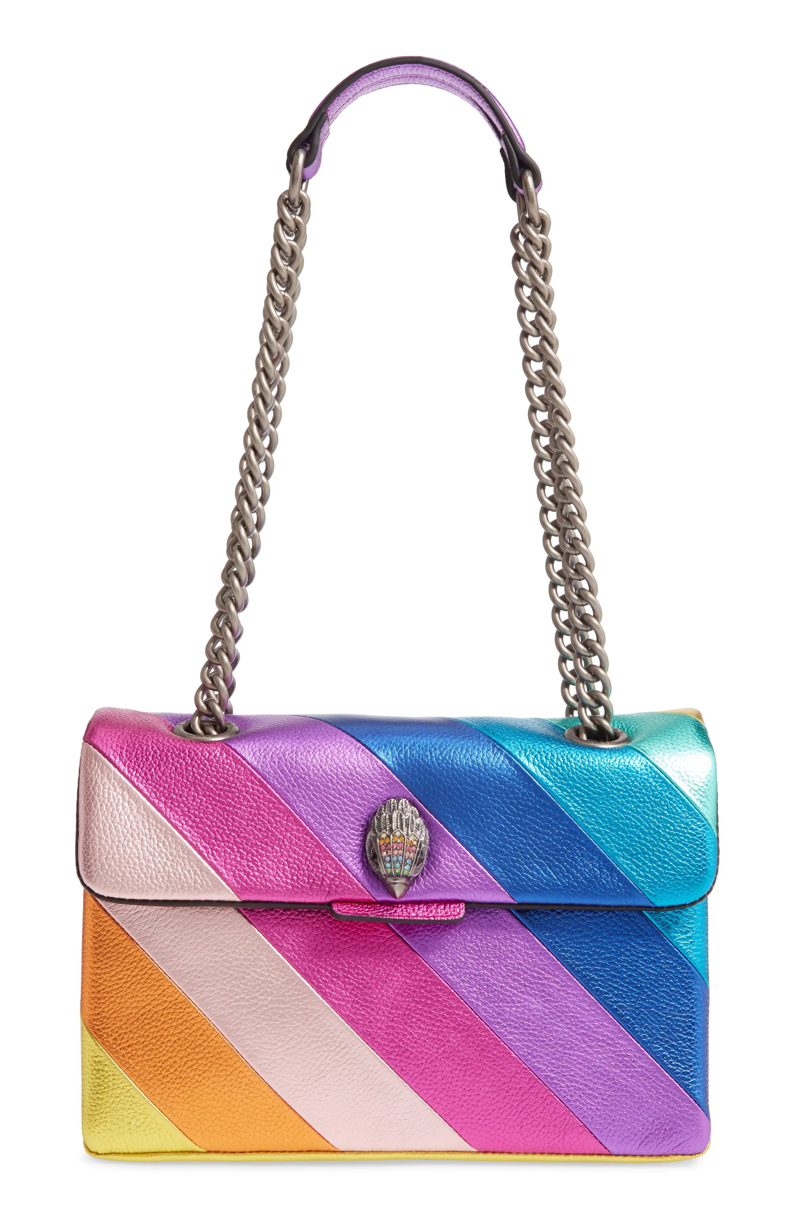 Kurt Geiger London Rainbow Shop Kensington Leather Crossbody Bag in Pink Multi at Nordstrom | Nordstrom