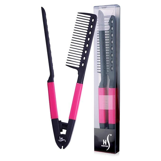 Herstyler Straightening Comb For Hair - Flat Iron Comb For Great Tresses With A Firm Grip (Pink) | Amazon (US)