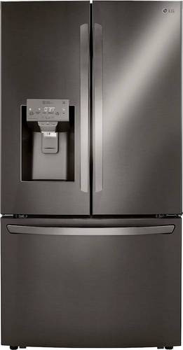 LG - 23.5 Cu. Ft. French Door Counter-Depth Refrigerator with Craft Ice - PrintProof Black Stainless | Best Buy U.S.