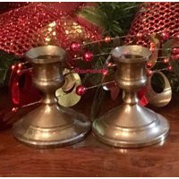 Set Of Brass Gold Candlesticks Two Marked "" W Weddings Holidays Valentine's Day Romance Christmas M | Etsy (US)
