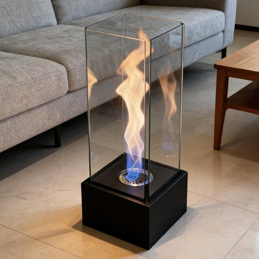 Tabletop Fireplace with Swivel Flame, Stainless Steel Burner | Decorative Indoor Fire Pit for Nig... | Amazon (US)