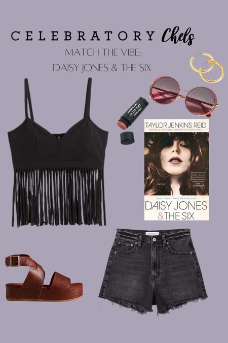 Daisy Jones and the six
Book recommendations
Novel
Cutoff shorts
Boho style
Sandals
Festival fashion
Festival look
Round sunglasses
Hoops
Beauty
Lip tint 
(Linked below) Daisy Jones and the six capsule collection from Free People 

#LTKstyletip #LTKbeauty #LTKFestival