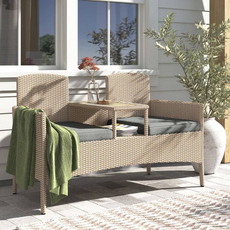 Wicker Tete-a-Tete Bench | Wayfair North America