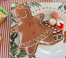 Gingerbread Shaped Melamine Plates | Pottery Barn Kids