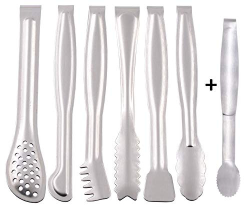 HINMAY Small Serving Tongs Set 6-Inch Appetizer Tongs Stainless Steel Mini Tongs, Set of 6 | Amazon (US)