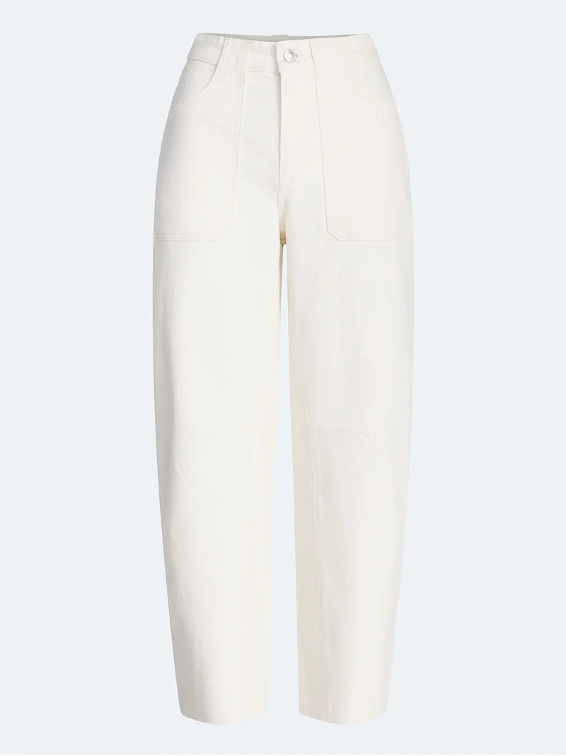 Free Assembly Women's Cropped Carpenter Barrel Jeans, 27" Inseam, Sizes 0-20 | Walmart (US)