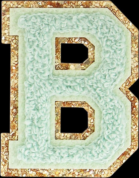 Pistachio Glitter Varsity Letter Patches | Stoney Clover Lane
