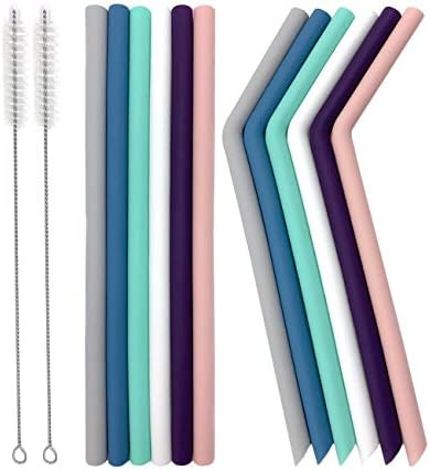 Senneny Set of 12 Silicone Drinking Straws for 30oz and 20oz - Reusable Silicone Straws BPA Free ... | Amazon (US)