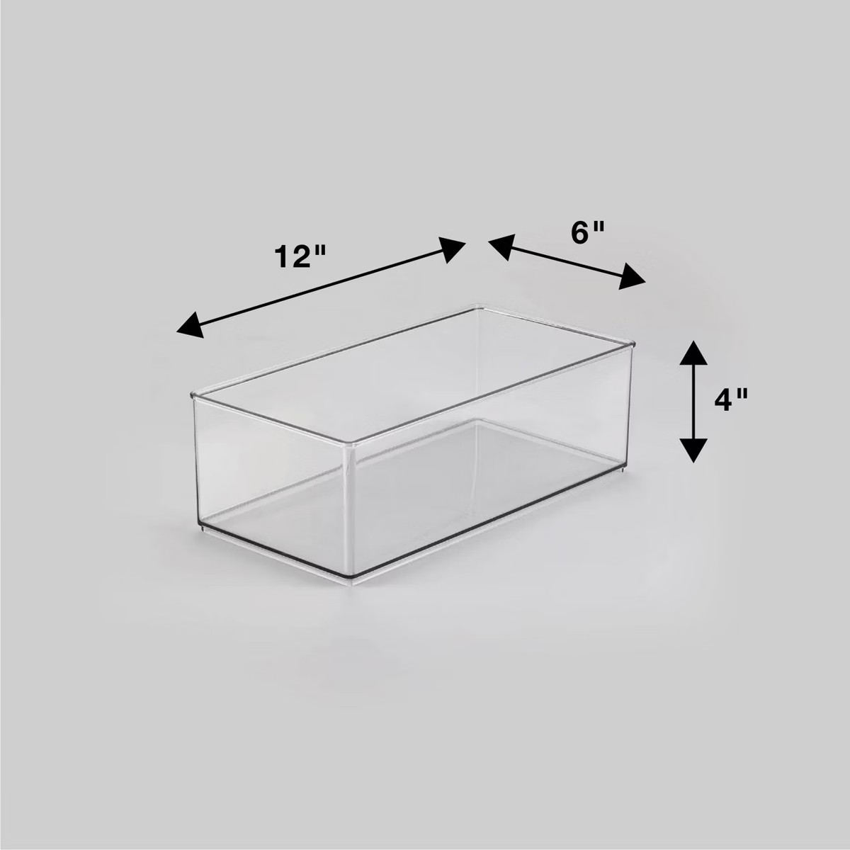 12" x 6" x 4" All Purpose Storage 1/2 Storage Bin - Brightroom™: Clear Plastic Decorative Conta... | Target