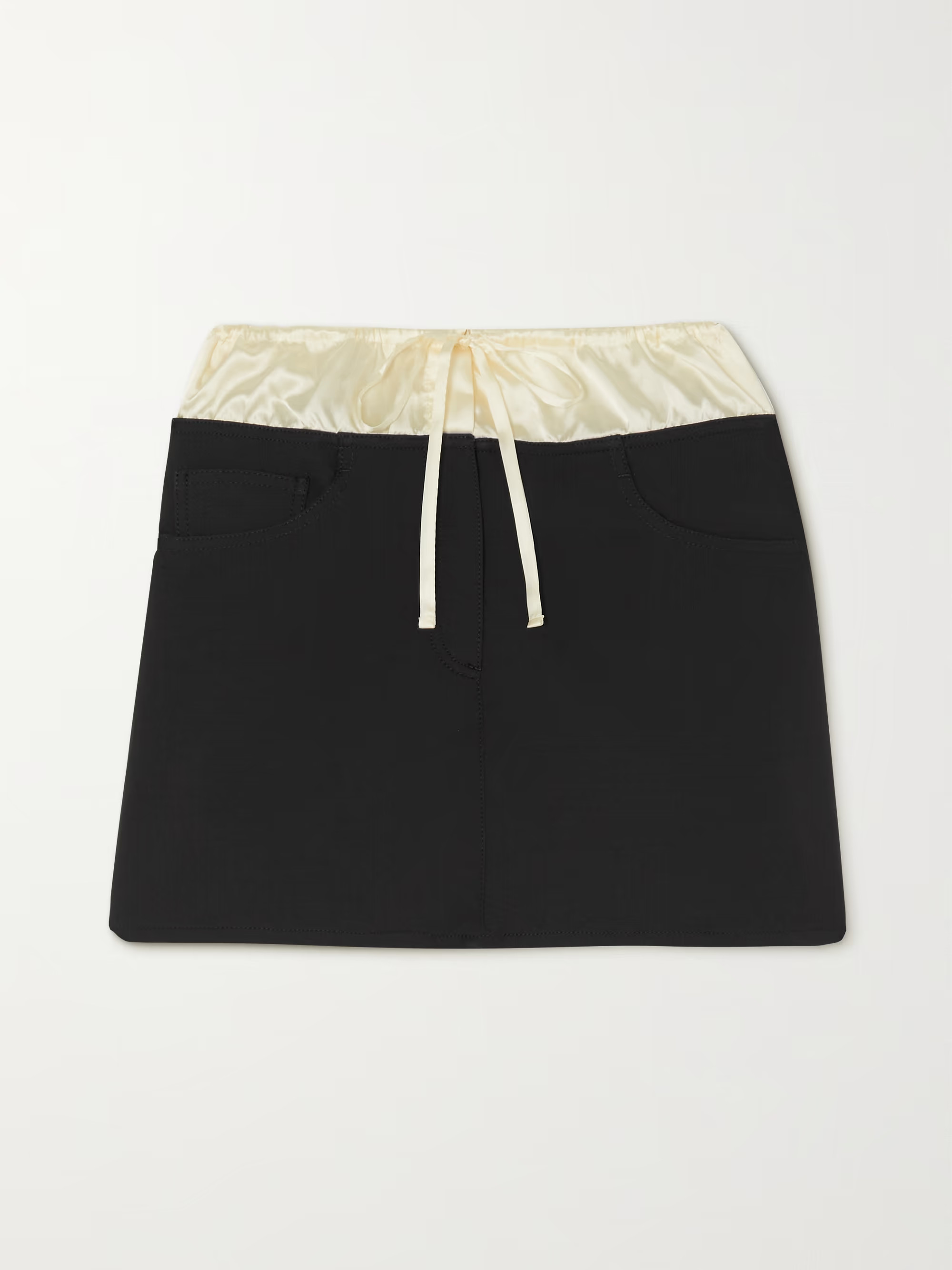 Satin-trimmed twill mini skirt | NET-A-PORTER (US)