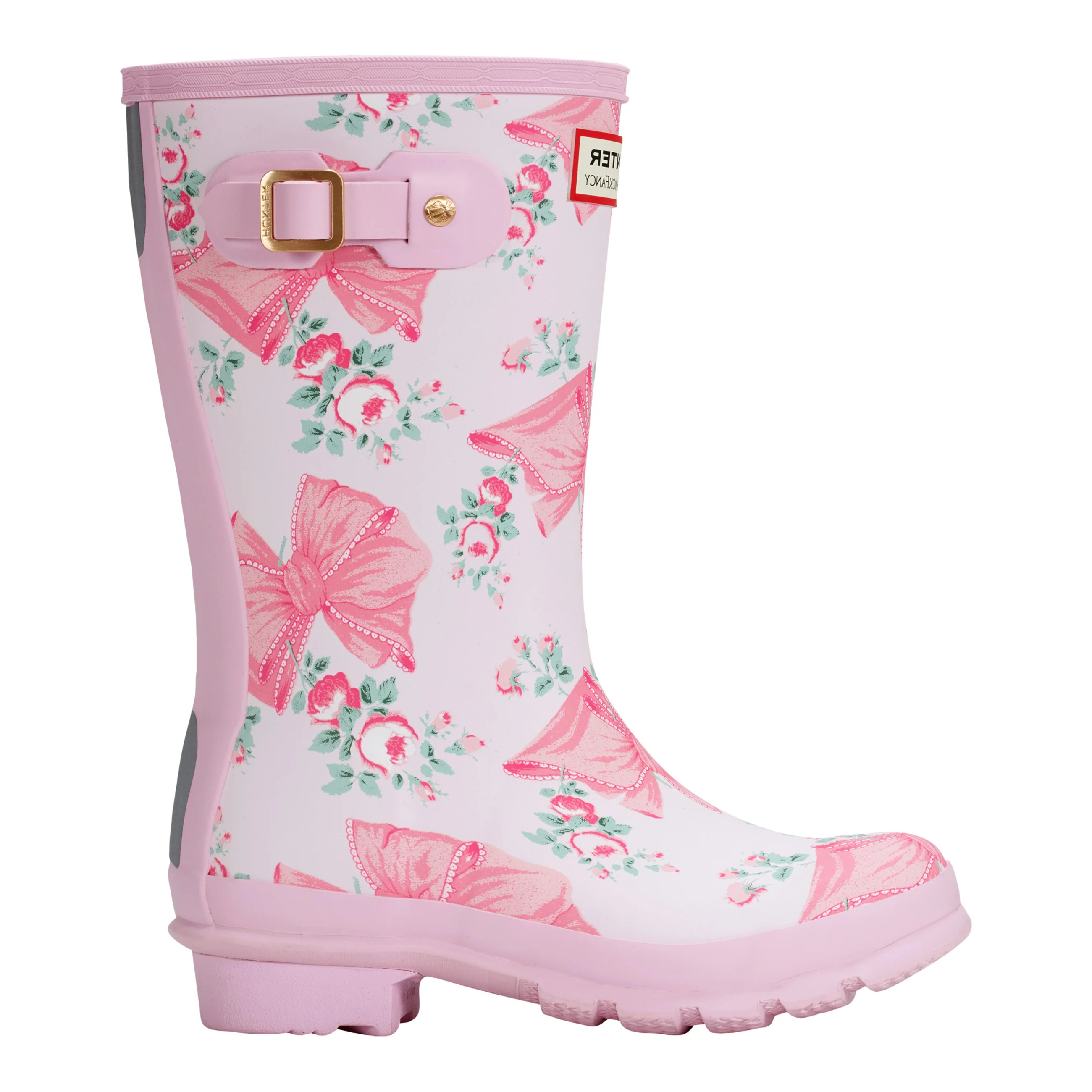Hunter x LoveShackFancy Big Kids Original Rosa Beaux Mint Pink Rain Bo | Hunter Boots