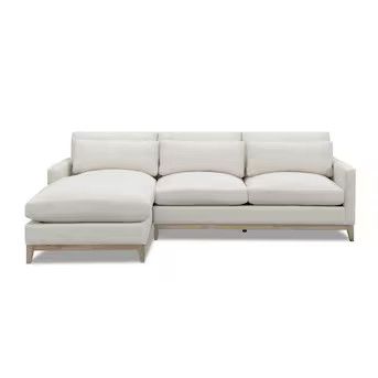 New Heights Modern Ivory Linen Sectional | Lowe's