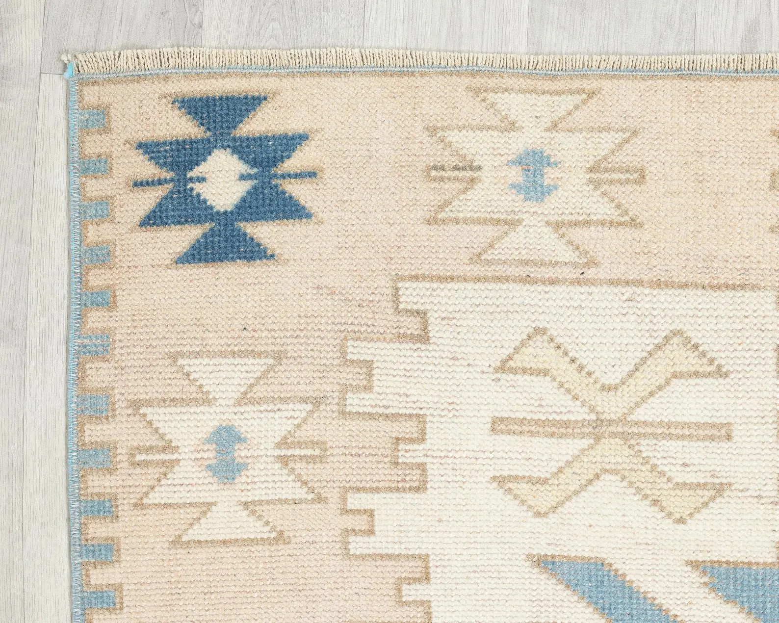 One of a Kind Wool Blue Handmade Vintage Turkish Oushak Rug 4x7 - Etsy | Etsy (US)