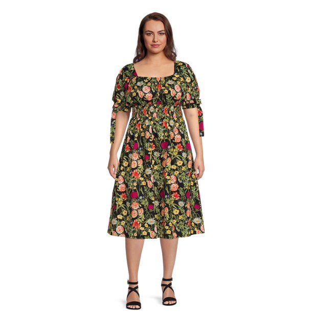 Terra & Sky Women's Plus Size Smocked Waist Dress | Walmart (US)