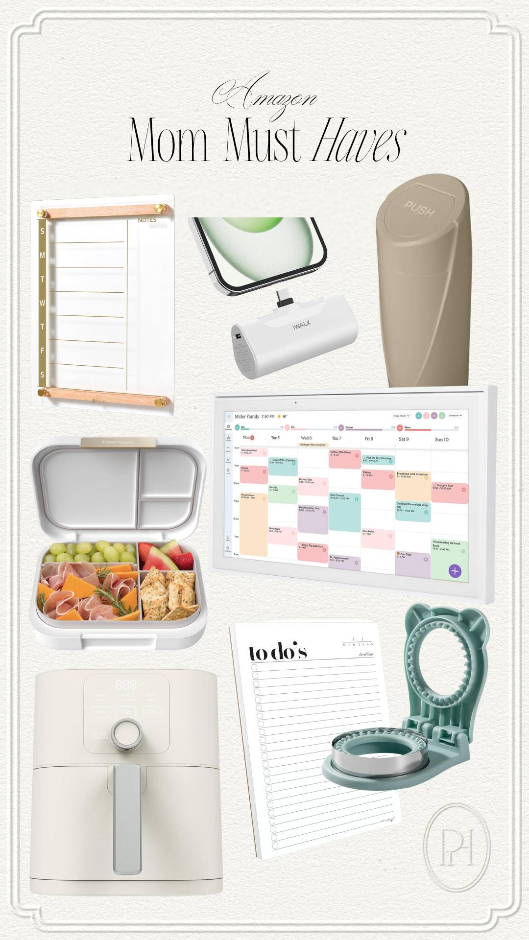 Amazon must haves for the busy mom!

Digital calendar, to-do list, air fryer, meal prep, bento box, kids lunch box, car trash can, portable phone charger, sandwich cutter, acrylic board, organization, back to school. mom life 

 #LTKdayinmylife #LTKmomlife #LTKKids