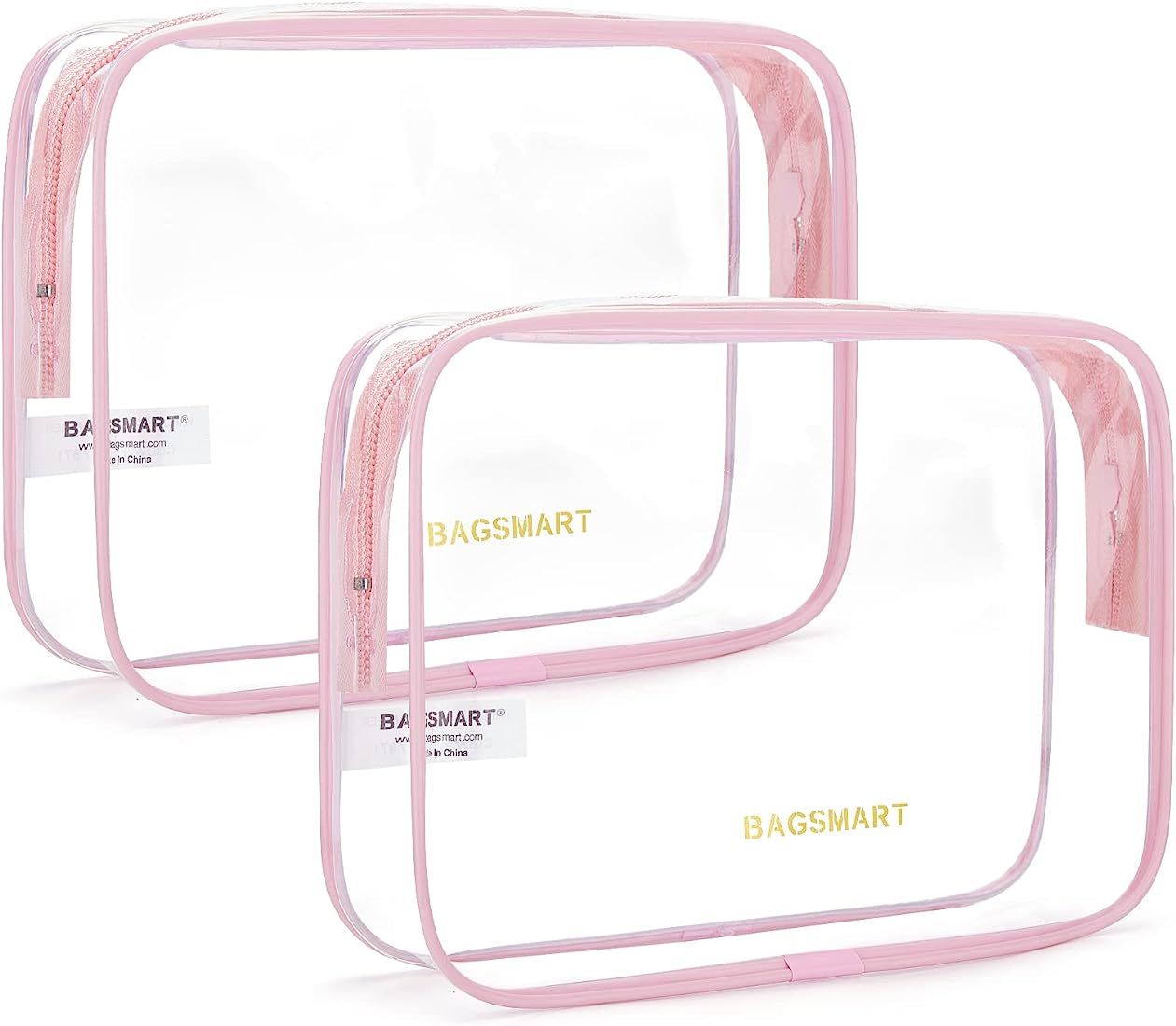 BAGSMART Clear Toiletry Bag, 2 Pack TSA Approved Travel Toiletry bag Carry on Travel Accessories ... | Amazon (US)