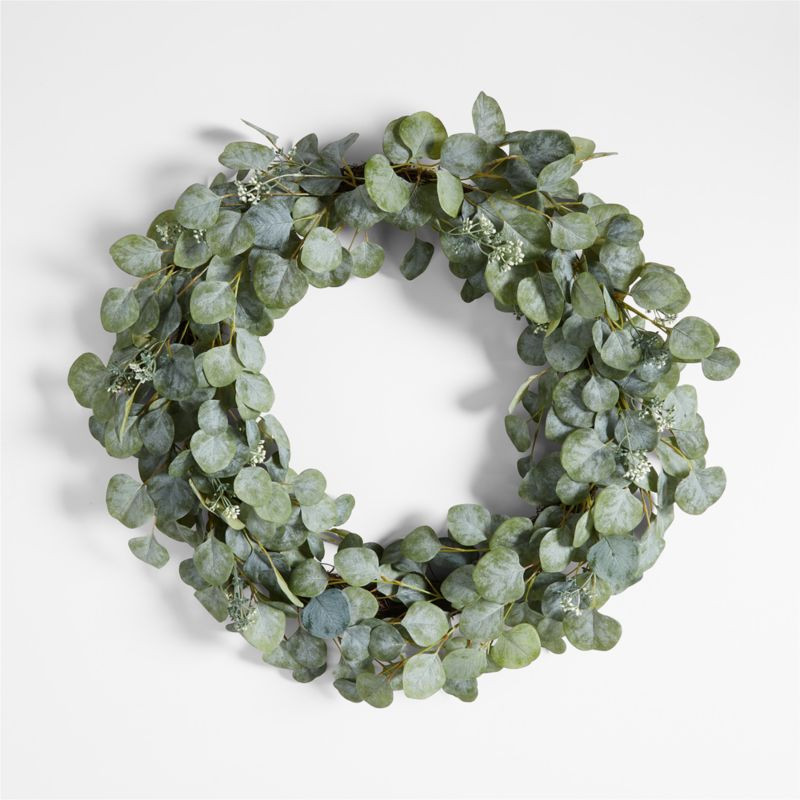 Faux Silver Dollar Eucalyptus Wreath + Reviews | Crate & Barrel | Crate & Barrel