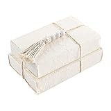 Mud Pie Covered Book Stack with Tassel, White, 6" x 8 1/4" | Amazon (US)