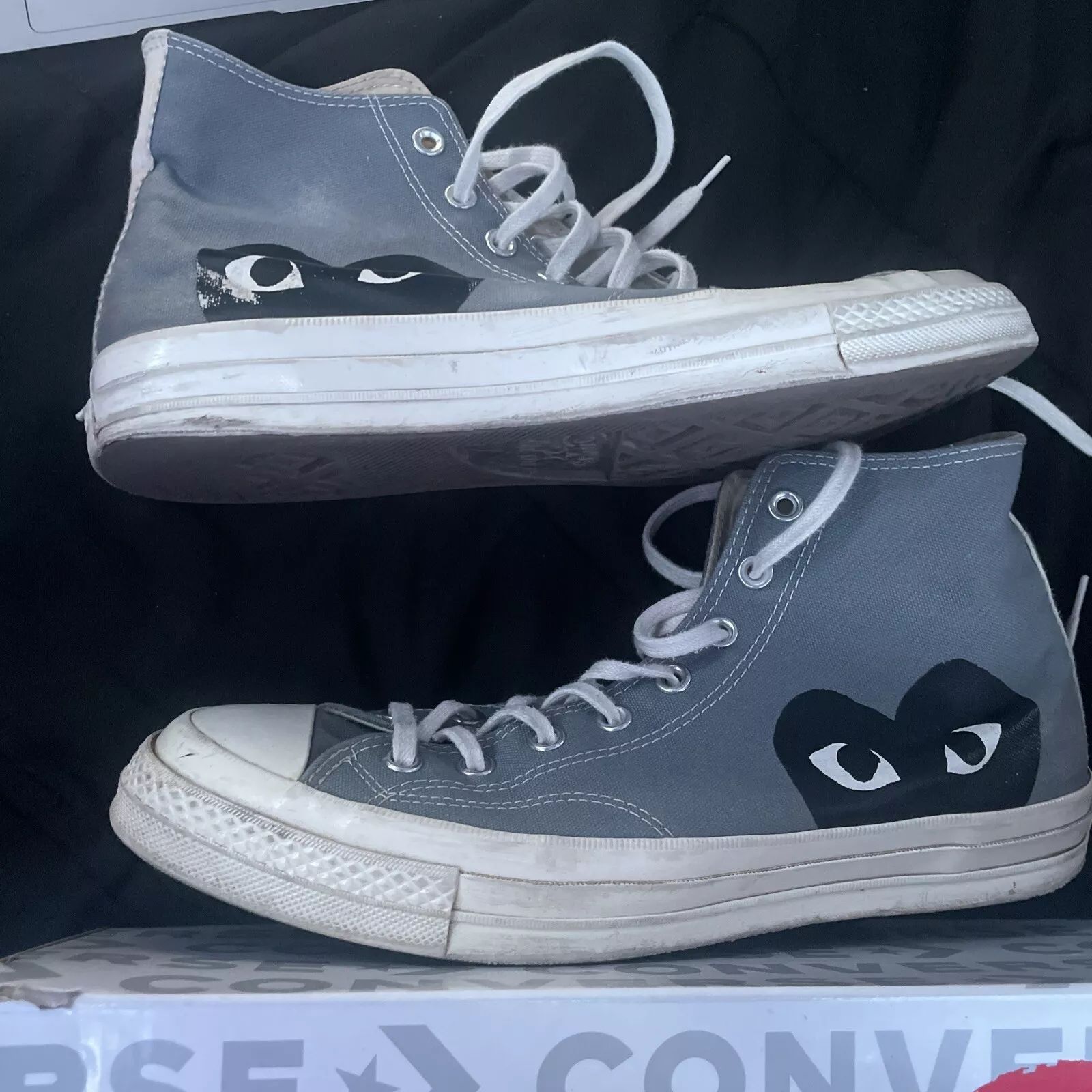 Size 11 - Converse Chuck 70 High x Comme des Garcons PLAY Steel Gray | eBay US