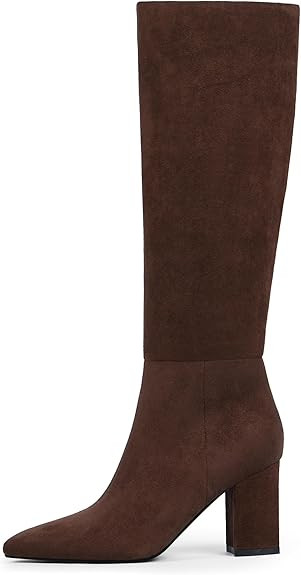 Knee High Boots for Women - Pointed Toe Chunky Heel Long Boots with Side Zipper Women's Fashion T... | Amazon (US)