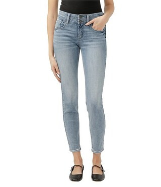 Suki Mid Rise 2-Button Skinny Jeans | Dillard's
