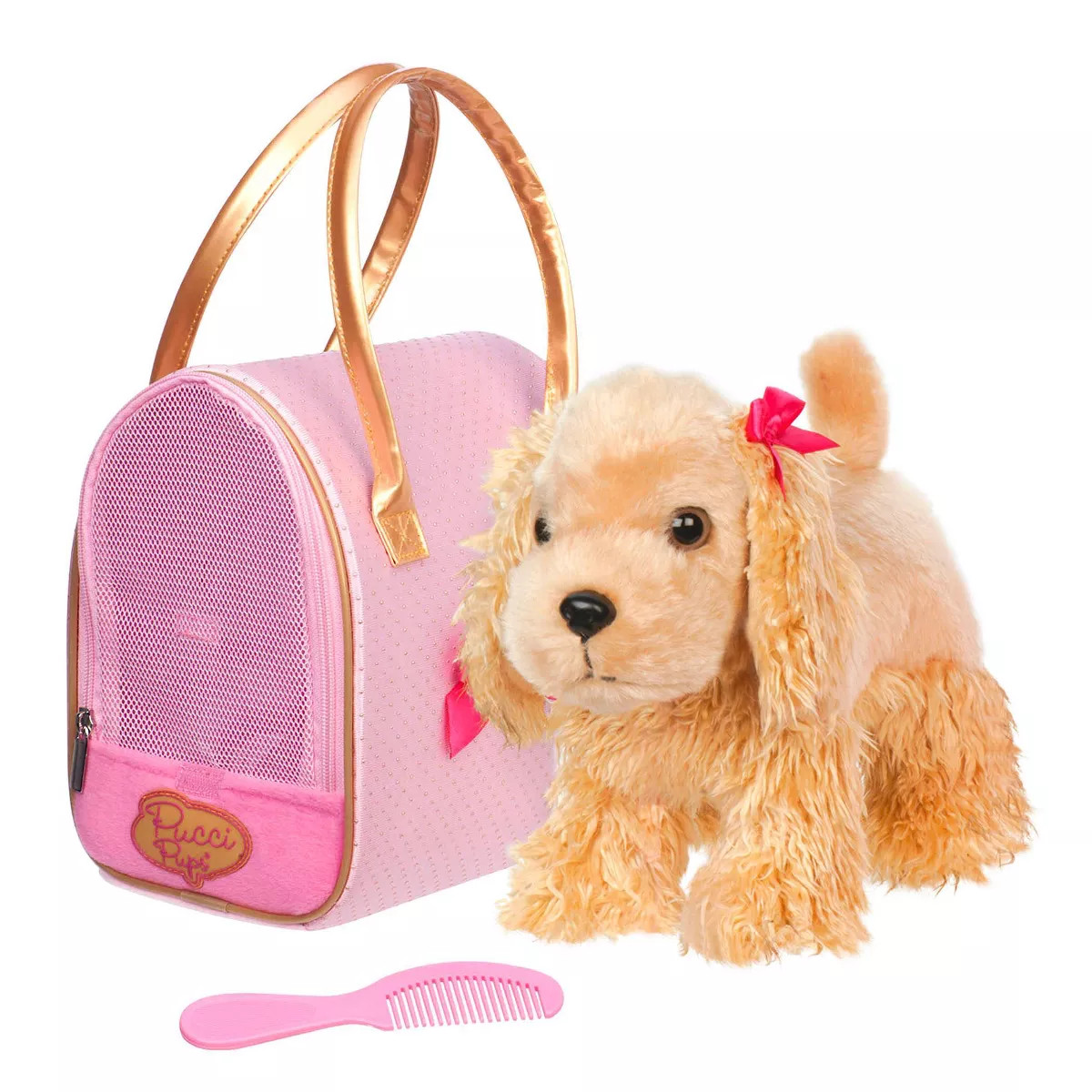 Pucci Pups Golden Dot Glam Bag & Cocker Spaniel Puppy Stuffed Animal | Target