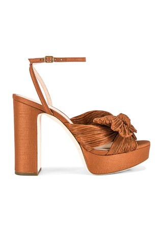 Loeffler Randall Natalia Platform Sandal in Terracotta Shantung from Revolve.com | Revolve Clothing (Global)