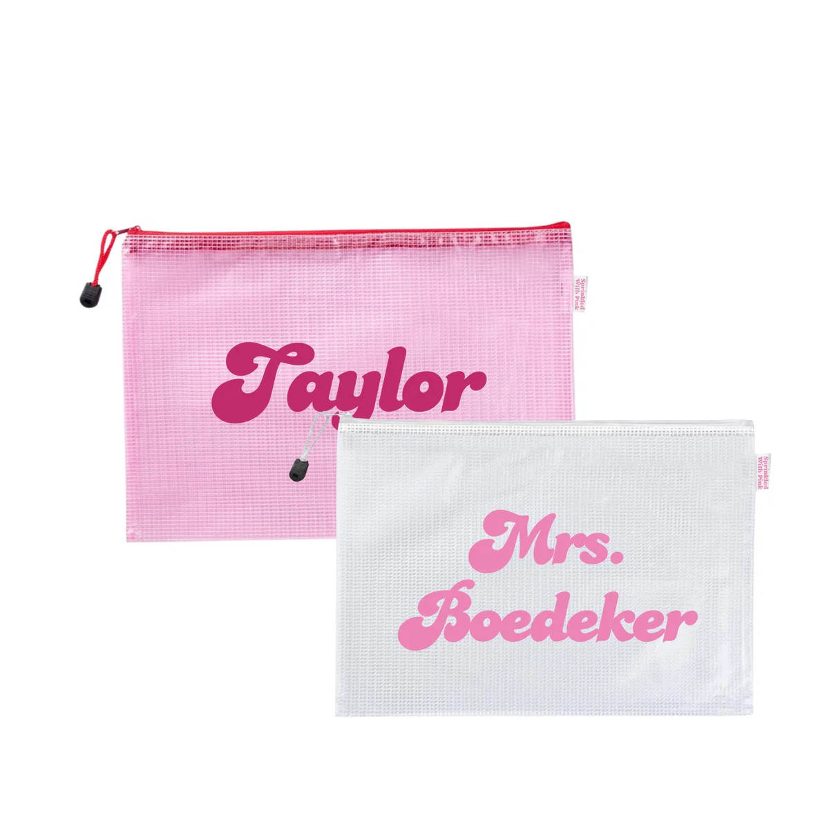 Retro Custom Name Pool Bag | Sprinkled With Pink