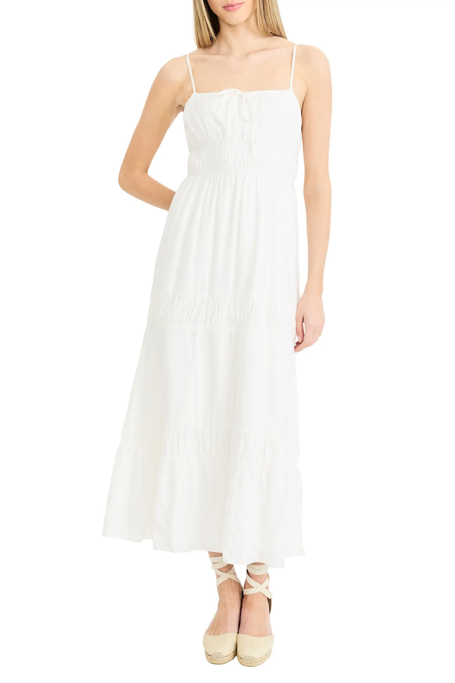 The Good Journey Square Neck Tiered Midi Sundress (Women) | Nordstromrack | Nordstrom Rack