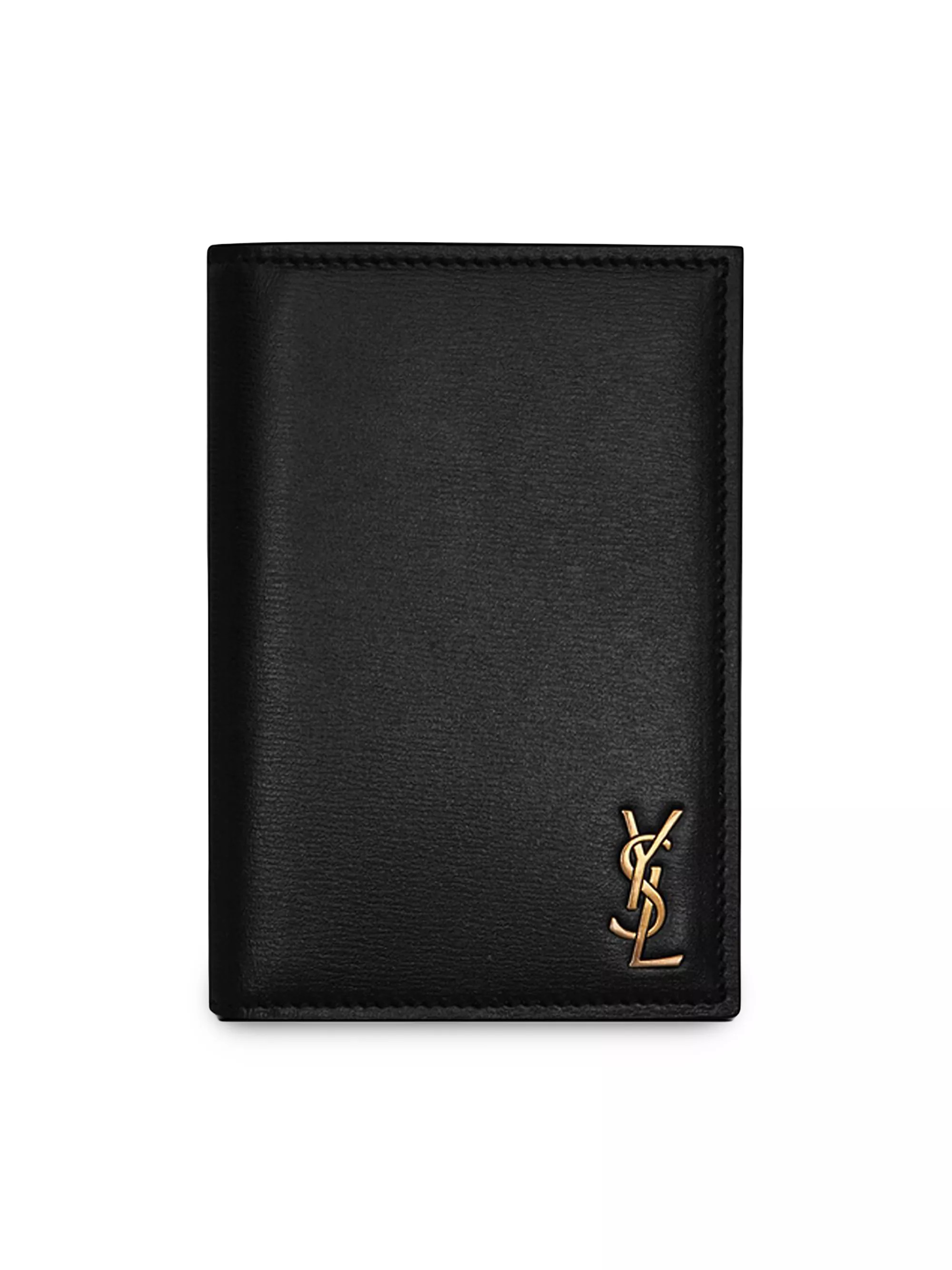 Saint LaurentTiny Cassandre Credit Card Wallet in Shiny Leather | Saks Fifth Avenue