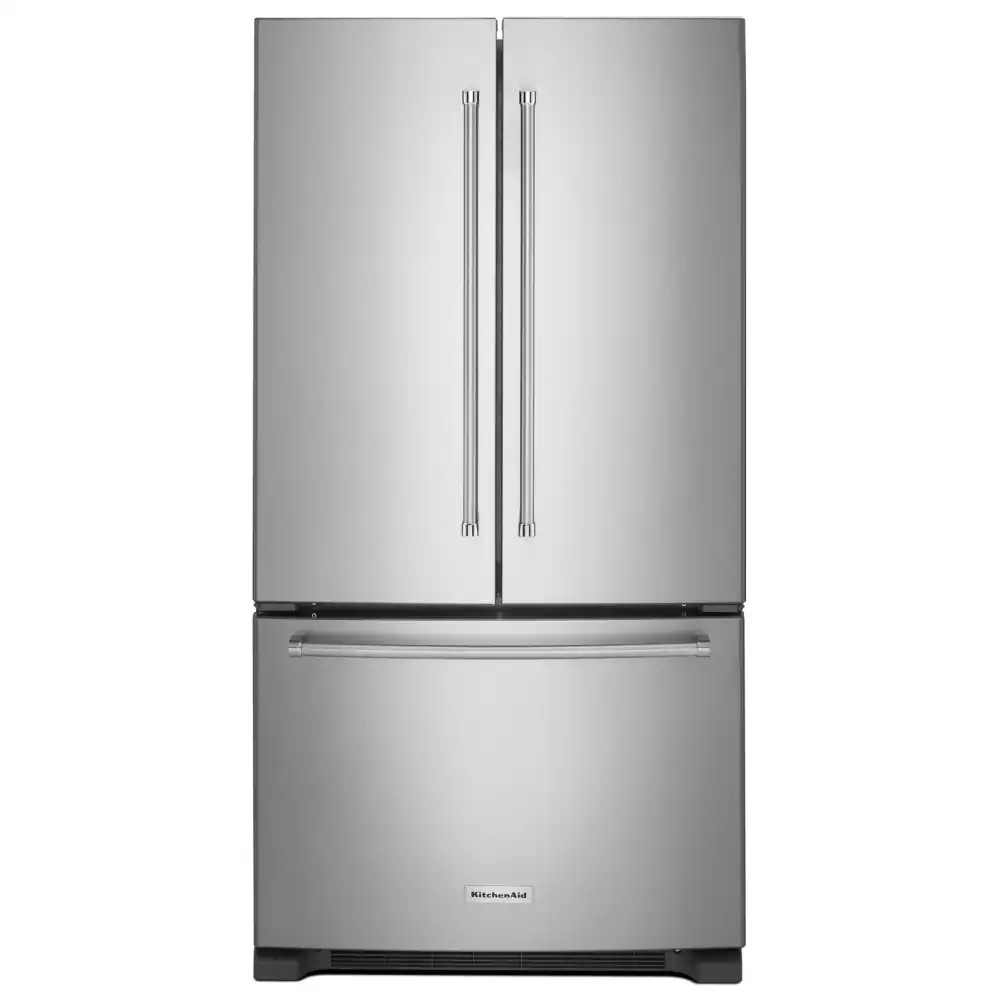 KitchenAid Counter-Depth 20-cu ft 3 -Door 36-in Wide French Door Refrigerator with Ice Maker with Water Dispenser ( Stainless Steel ) ENERGY STAR | Lowe's