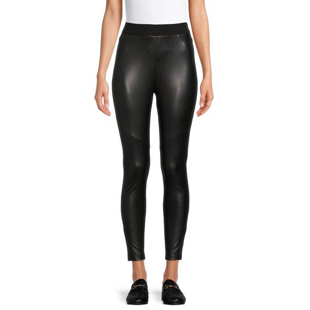 Time and Tru Women's Mixed Media Leggings - Walmart.com | Walmart (US)