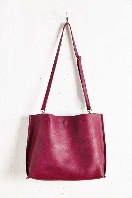 Reversible Vegan Leather Oversized Tote&nbsp;Bag | Urban Outfitters US