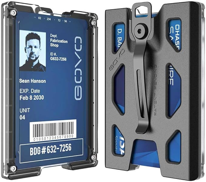 GOVO T4 Badge Holder/Wallet - Durable Polycarbonate ID/Credit Holder with Metal Clip and 4 Cards ... | Amazon (US)