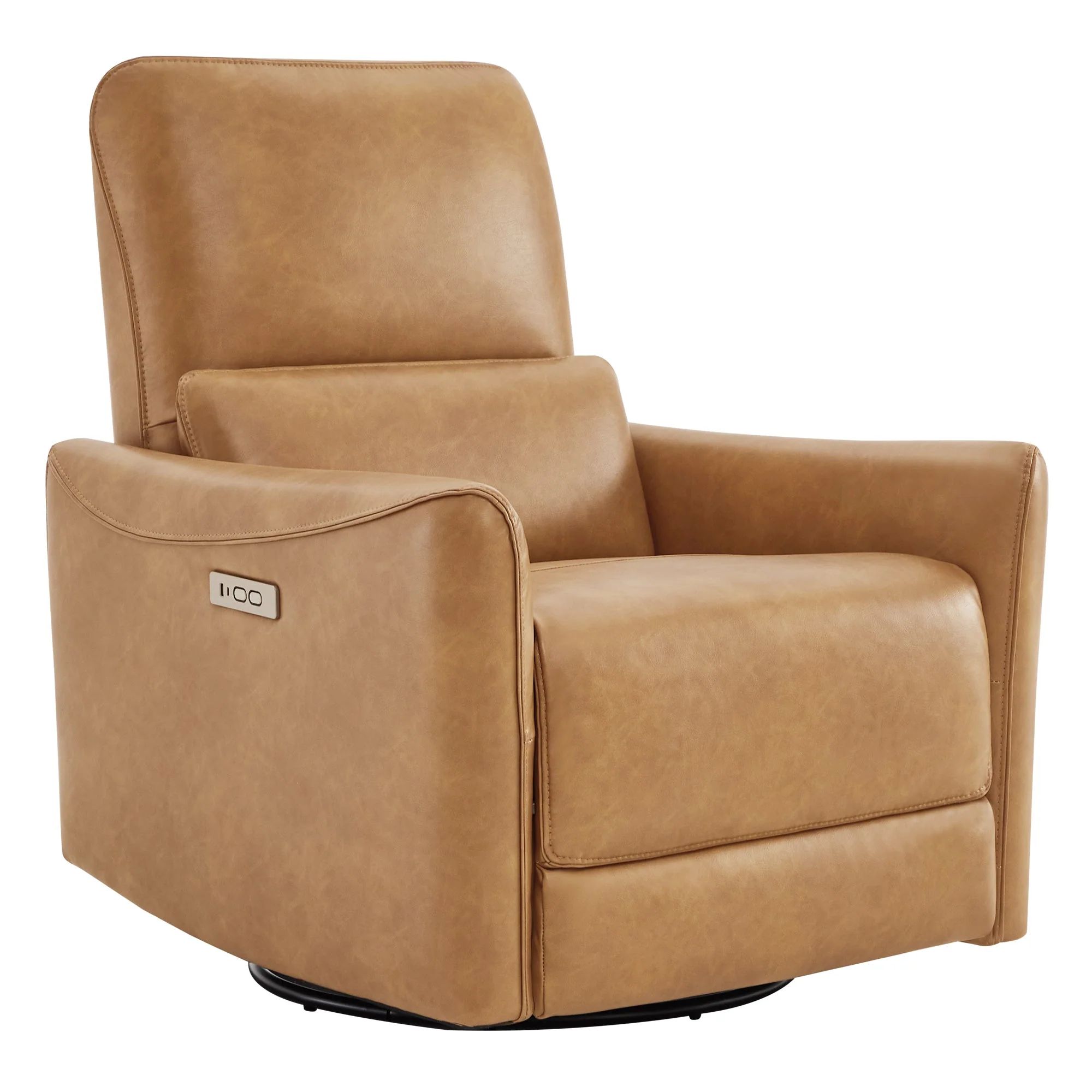 Mid-Century Modern Pushback Brown Leather Recliners | Chita