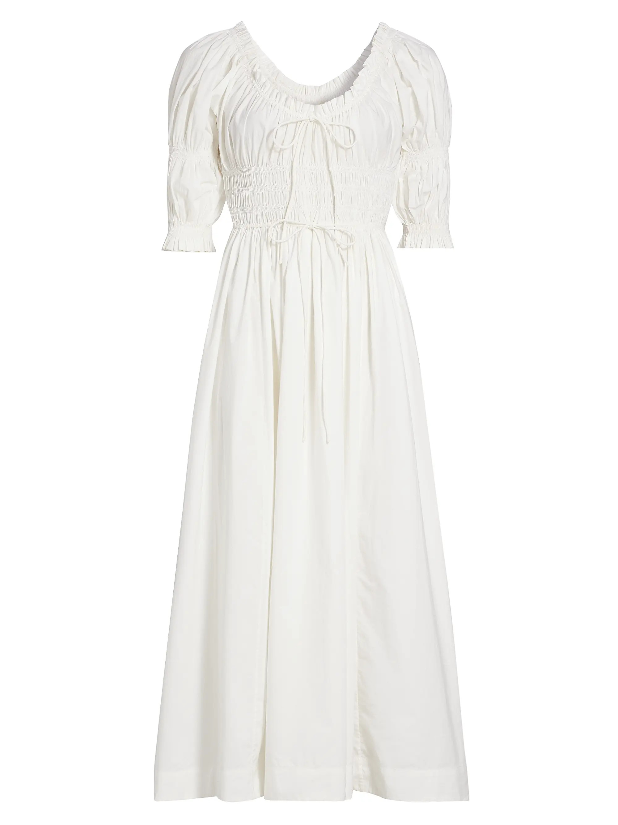 D\u00d4EN Ischia Puff-Sleeve Dress | Saks Fifth Avenue | Saks Fifth Avenue
