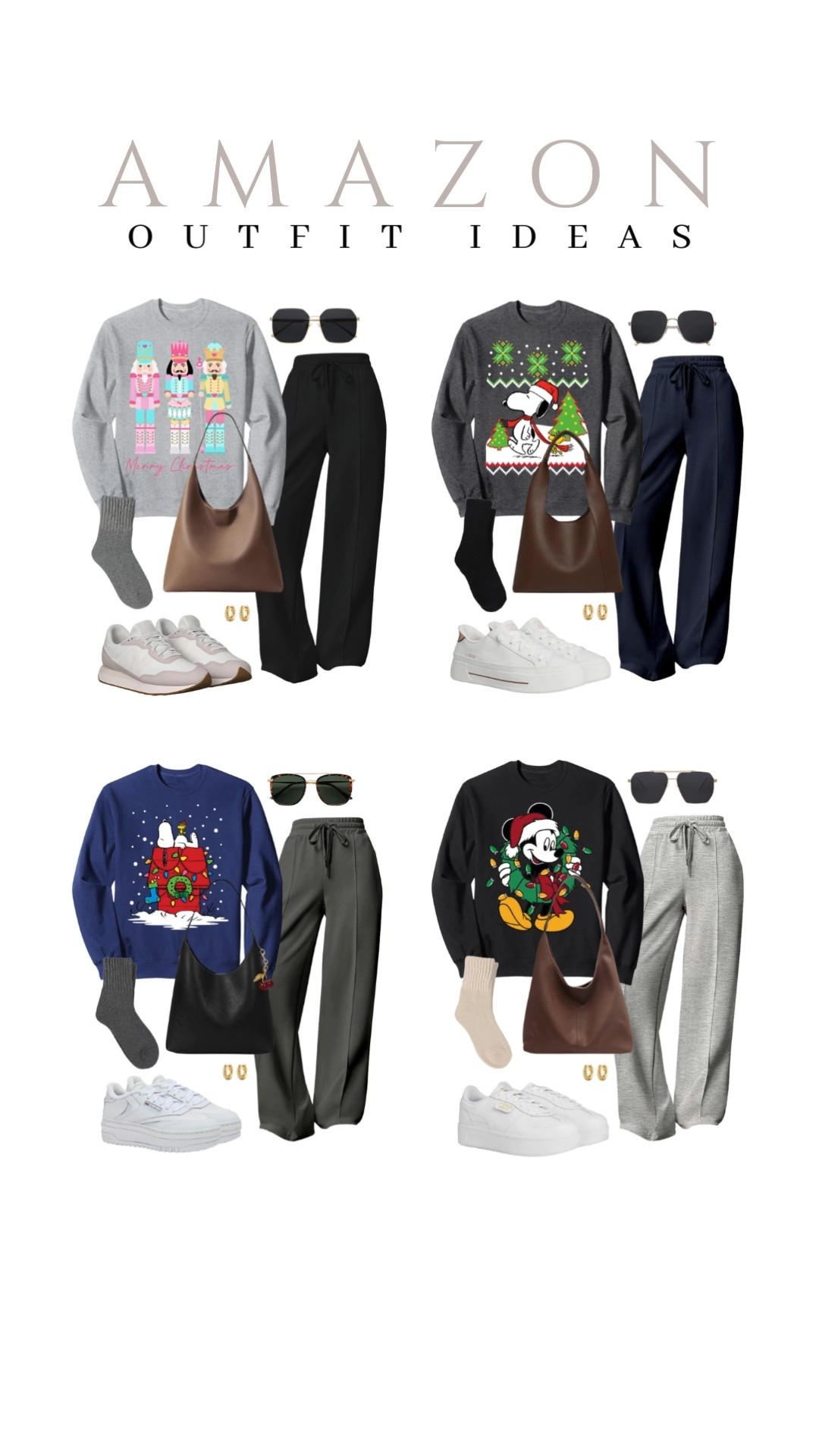 Soft Christmas sweatshirts with cozy sweatpants make a comfy holiday look!
holiday fashion, wide leg sweatpants, suede hobo bags, puma sneakers,  viral style, casual outfit idea, running errands, winter style, comfy shoes, trendy look, capsule wardrobe, amazon finds, affordable style, transitional outfit idea

#LTKU #LTKSeasonal #LTKFindsUnder50