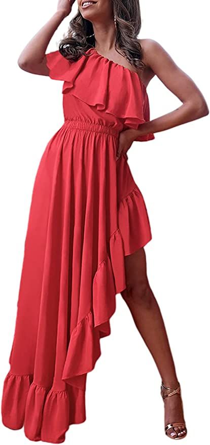 Halfword High Low Tops for Women - Asymmetrical Peplum Shirt Long Sleeve Maxi Dresses | Amazon (US)