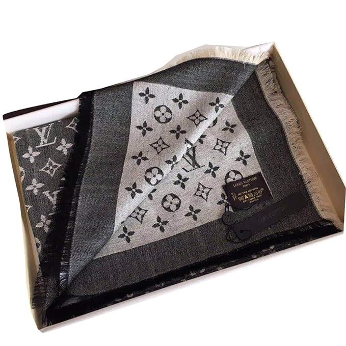 Fashion Luxury Monogram Silk/Wool Shine Scarf/Shawl Warm Large Scarves for Women (Color 2) | Amazon (US)