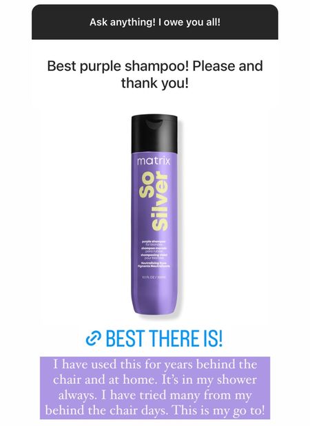 Best purple shampoo! All I use! 💜

Remember to use like a mask and not a cleanser. I shampoo once and then paint this on and let it sit- alone. 
Approx 5min.

Beauty. Shampoo. Hair care. 

#LTKfindsunder50 #LTKbeauty