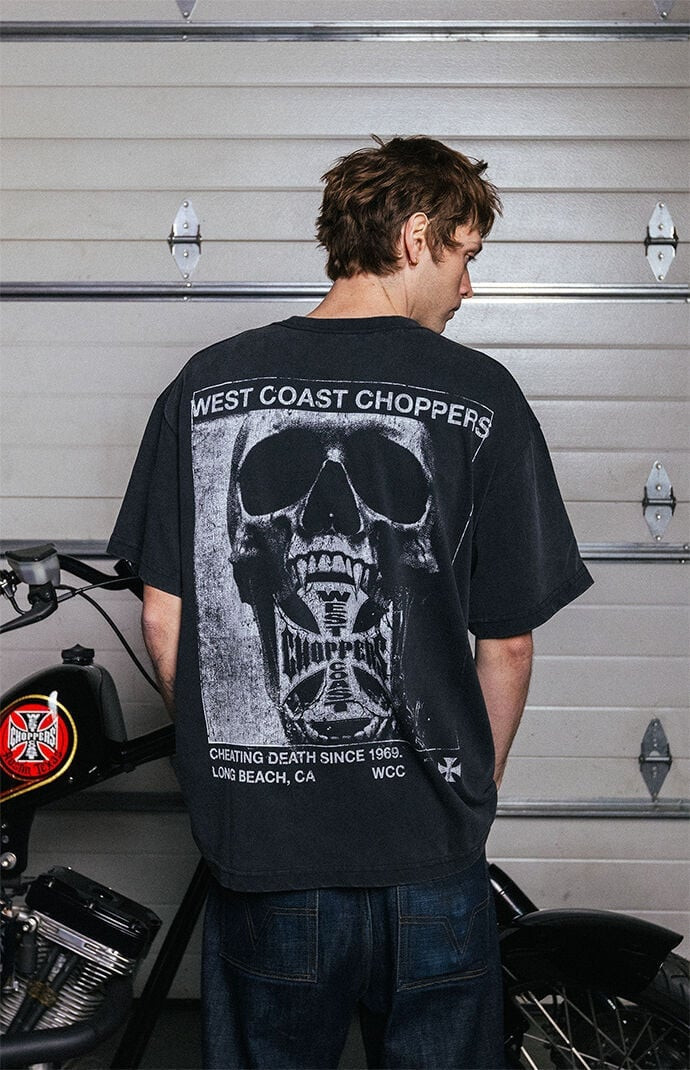 West Coast Choppers Men's Cheating Death T-Shirt in Washed Black - Size Medium | PacSun