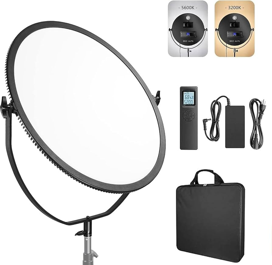 Caqerd 70W Bi-Color Round Panel Video Light, 18''/45.5cm Ultra Soft Thin Studio Edge Flapjack Vid... | Amazon (US)
