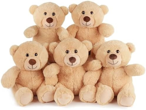 Benben Small Teddy Bear Stuffed Animal, 5 Pack 8 inch Teddy Bear Bulk, Baby Bear Plush Toy for Ba... | Amazon (CA)