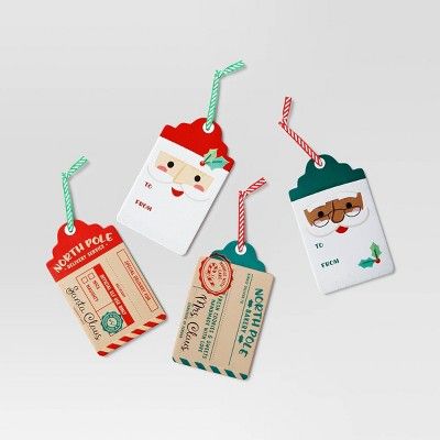 4ct Santa Tag Tin Christmas Gift Card Holder - Wondershop™ | Target