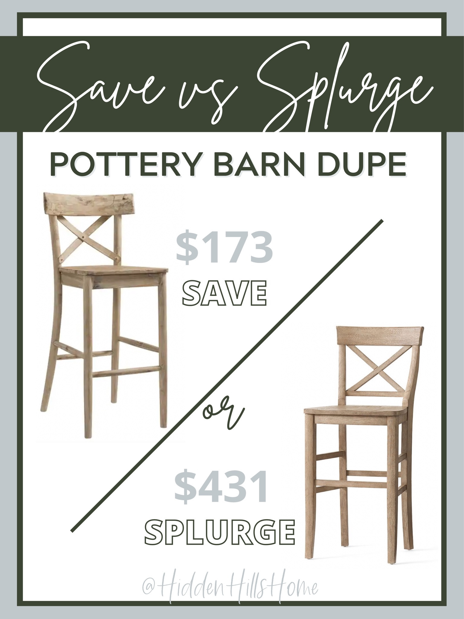 Barstools, pottery barn dupe, home decor, kitchen decor, save vs splurge #homedecor #saveorsplurge

#LTKsalealert #LTKhome
